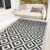 SAND MINE Waterproof Outdoor Rug 5×8 ft, Plastic Reversible Rug, Modern Area Rug, Large Floor Mat for Outdoors, RV, Patio, Backyard, Deck, Picnic, Beach, Camping (5′ x 8′, Black & White Lattice)