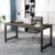 Tribesigns 70.8” Executive Desk, Large Office Computer Desk with Thicken Frame, Modern Simple Workstation Business Furniture for Home Office, Vintage Grey/Black