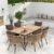 7-Piece Outdoor Patio Dining Set for 6,Wicker Rattan Outdoor Furniture Set with Umbrella Hole,6 Wicker Chairs with Cushion and Pillow,6-Person Patio Dining for Backyard Poolside Garden-Brown