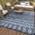 MontVoo-Outdoor Rug Carpet Waterproof 5×8 ft Reversible Patio Rug RV Camping Rug-Plastic Straw Rug Outside Indoor Outdoor Area Rug for Patio Deck Balcony Picnic Beach Outdoor Decor Boho Navy Blue