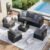 Aoxun 7 Piece Patio Furniture Set Wicker Rattan Patio Sectional Sofa Set Outdoor Seating Furniture with Thickened Cushion, Grey