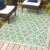 JONATHAN Y SMB109I-8 Trebol Moroccan Trellis Textured Weave Indoor Outdoor Area Rug, Bohemian Coastal Contemporary Easy Cleaning,Bedroom,Kitchen,Backyard,Patio,Non Shedding, 8 X 10, Cream/Green
