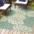 JONATHAN Y SMB110D-8 Zinnia Modern Floral Textured Weave Indoor Outdoor Area-Rug, Bohemian Coastal Mediterranean Easy-Cleaning,Bedroom,Kitchen,Backyard,Patio,Non Shedding, 8 X 10, Cream/Green